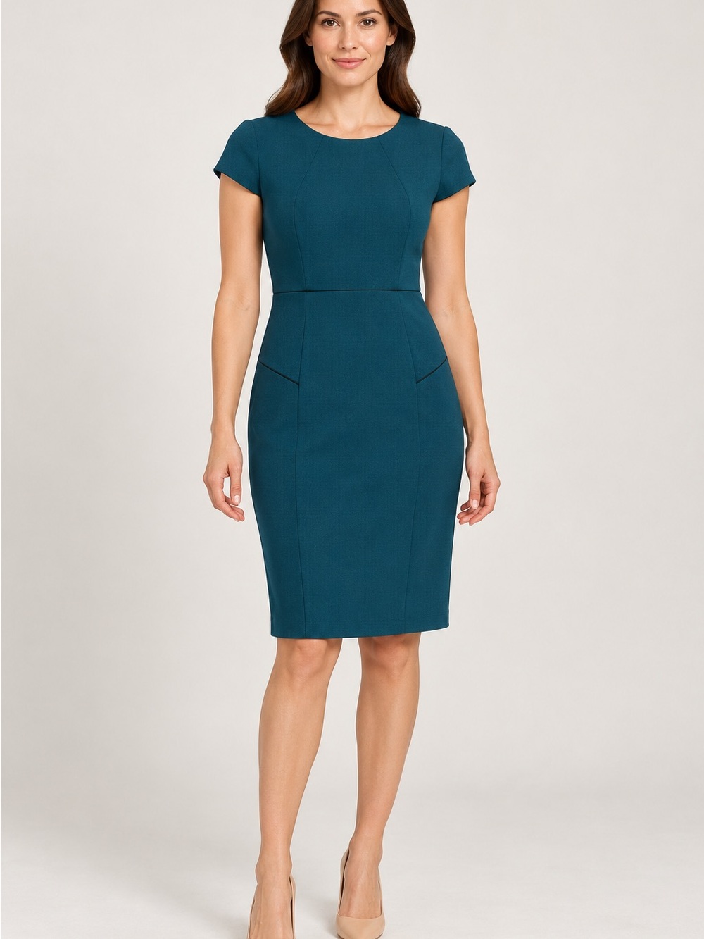 Liz Claiborne 🔥 Teal Cap-Sleeve Sheath Dress
